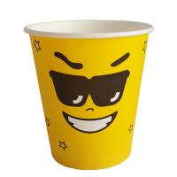 Стакан бумажный для горячих напитков Emoji желтый 250 мл D80 мм